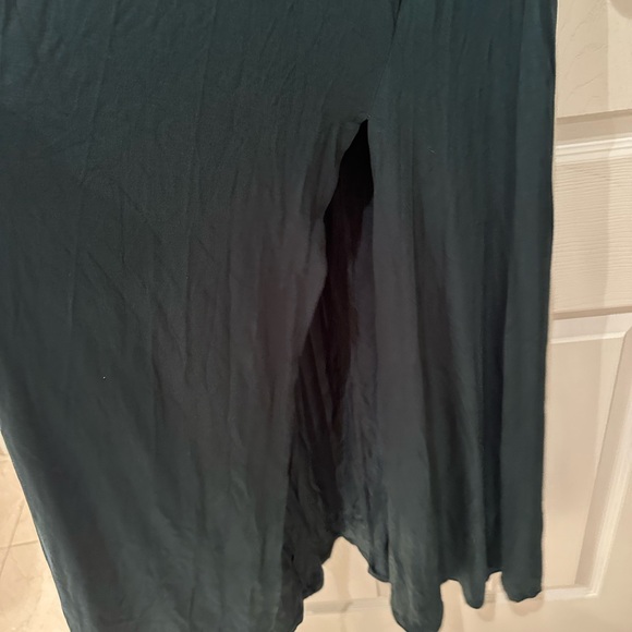 Lulus Swept Away Green Long Sleeve Maxi Dress Large Front Slit Size L - Picture 6 of 8